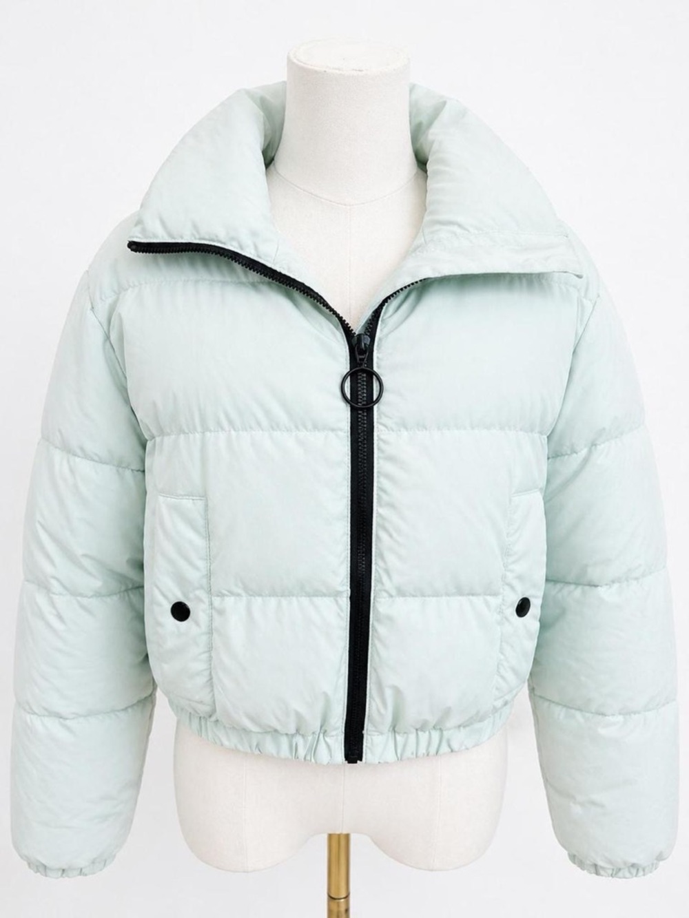 Garage Mint Green Cropped Puffer Jacket - Picture 5 of 6
